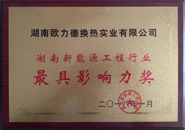湖南新能源工程行业最具影响力奖